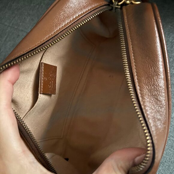 Gucci GG Small Marmont Matelasse Shoulder Bag in Brown - Picture 10 of 12